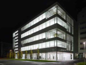 Building exterior at night